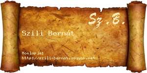 Szili Bernát névjegykártya